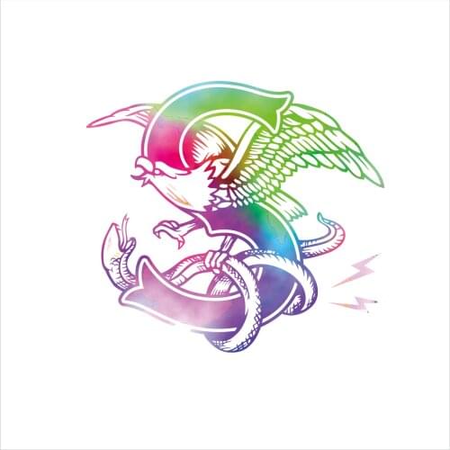 Eagle and snake war car stickers external accessories car supplies cartoon decoration bumper window refrigerator PVC