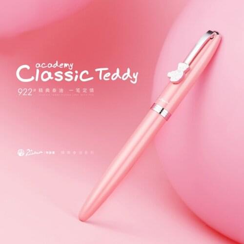 Pimio Picasso 922 Metal Fountain Pen Pink Teddy Series Iridium Fine Nib Writing Pen For Business Office School Supply