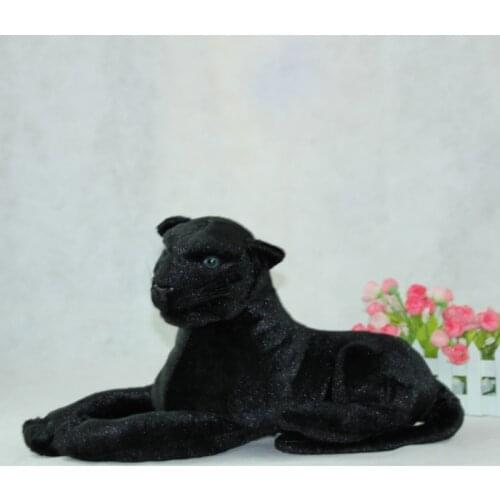 About 36cm prone black leopard plush toy Christmas gift birthday gift h0568