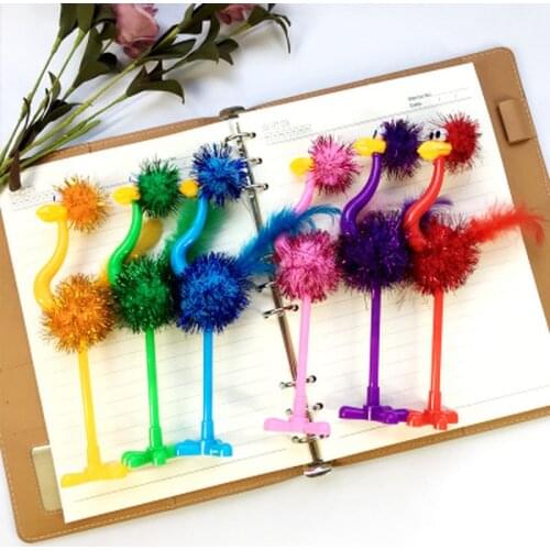 1pcs Ostrich Gel Pens 0.5mm Cute Pen Novelty Stationery Cute Pens Kawaii Pens Student Black Signing Pen Kawaii School Supplies