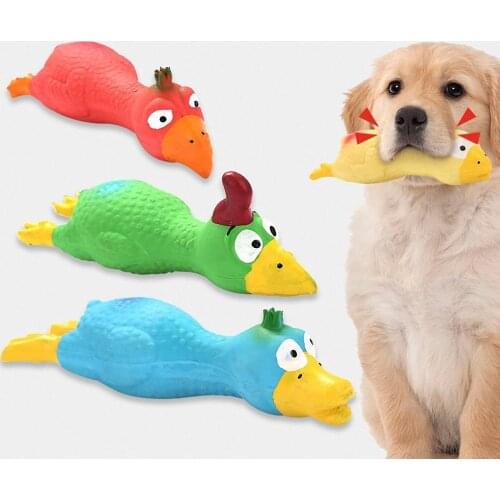 Cute Latex Chicken Shape Pet Squeak Toys Dog Cat Puppy Chew Sound Toys Simulation Screaming Chicken Squeaker Dog Accessories