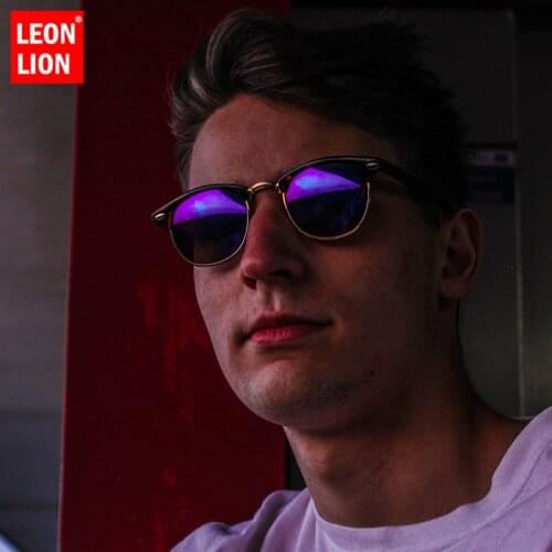 LEONLION New Fashion Semi Rimless Polarized Sunglasses Men Women Brand Designer Half Frame Sun Glasses Classic Oculos De Sol