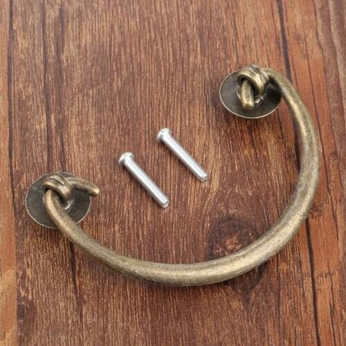 80mm Antique Wooden Box Case Cupboard Pull Handles Retro Kitchen Drawer Cabinet Door Handle Vintage Furniture Knobs with Screws