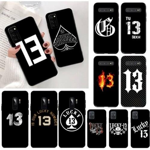 YJZFDYRM Lucky Number 13 DIY Luxury Phone Case for Samsung S20 plus Ultra S6 S7 edge S8 S9 plus S10 5G lite 2020