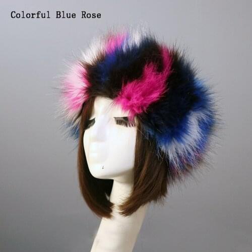 Winter Women Empty Top Hat Faux Fur Novelty Fashion Colorful Thicken Warm Hairy Autumn Female Cap Ring Headgear W067