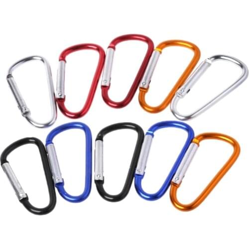 OOTDTY Hot 10pcs 6cm Outdoor Sport Carabiner Camping Safety Buckle Keychain Hiking Hook