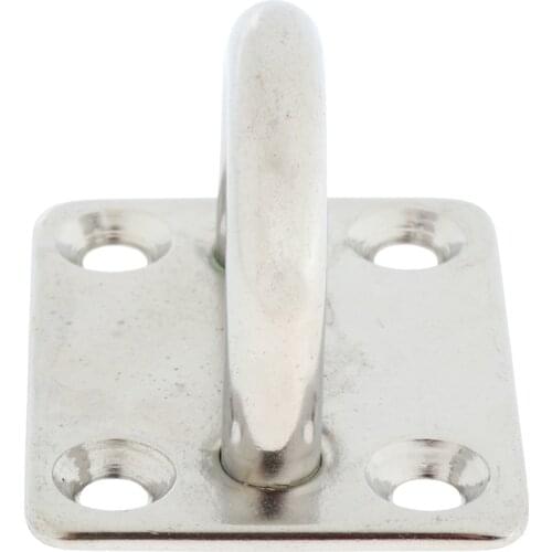 2Pcs Heavy Duty 8mm Square Pad Eye Plate Shade Ring Hook Hardware Accessory