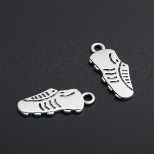 25pcs Silver Color Football Soccer Shoes Charms Diy Handmade Jewelry Findings Accessories A2772
