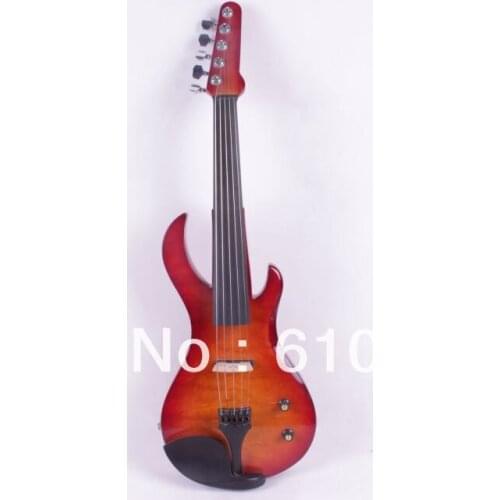 4/4 Electric Violin Solid wood 20--28# red add yellow color guitar neck 5 string