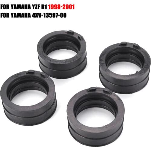 4 PCS Motorcycle YZF R1 Carburetor Joint Intake Adjuster Interface Carb Adapter For Yamaha 4XV-13597-00 YZFR1 YZF-R1 1998-2001