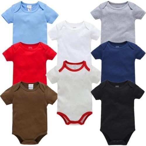 8PCS Summer Clothing Newborn Infant Baby Girl Clothes Short Sleeve Cartoon Bodysuit Unisex Jumpsuit 100% Cotton Playsuit Outfit