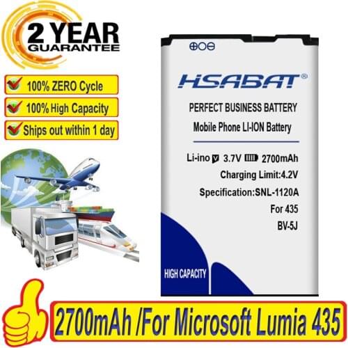 HSABAT BV-5J 2700mAh Battery For Microsoft for Nokia Lumia 435 Battery 532 RM1069 1071