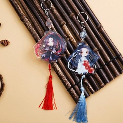 1pc Grandmaster of Demonic Cultivation Lan WangJi Wei WuXian Acrylic Pendant Keychain Boy Girl Cos Decor Prop Q Shape Keyring