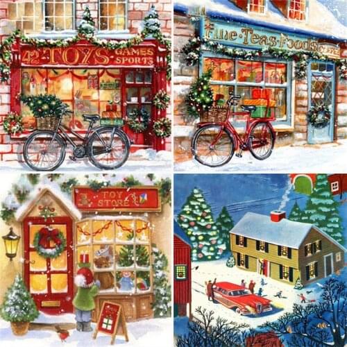Full Drill Square Diamond Painting 5D Landscape Diamond Art Embroidery Cross Stitch Christmas Decorations For Home