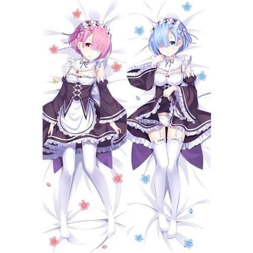 Anime Pillow Re:Zero kara Hajimeru Isekai Seikatsu Rem & Ram Hugging Body Pillow Cover Case Home Bedding Pillowcase