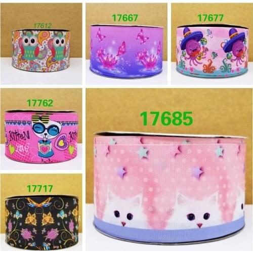 Free shipping 50 yard cartoon printed grosgrain ribbon 17685