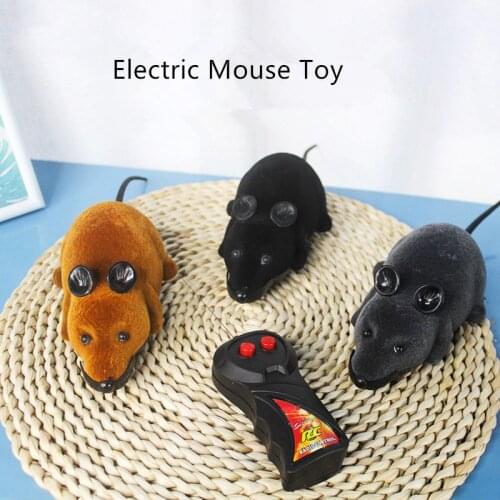 Wireless Electronic Remote Control Rat Plush RC Mouse Toy Hot Flocking Emulation Toys Rat for Cat Dog,Joke Scary Trick Toys