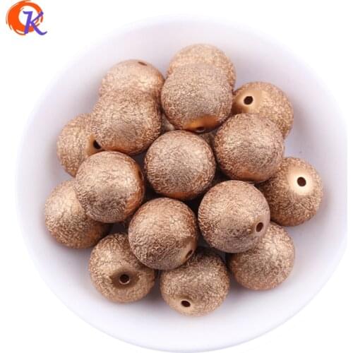 Cordial Design Dark Gold Color Beads 100Pcs/Lot 20MM Chunky Shinny Wrinkled Beads Handmade Jewelry Accessories For Kids DIY