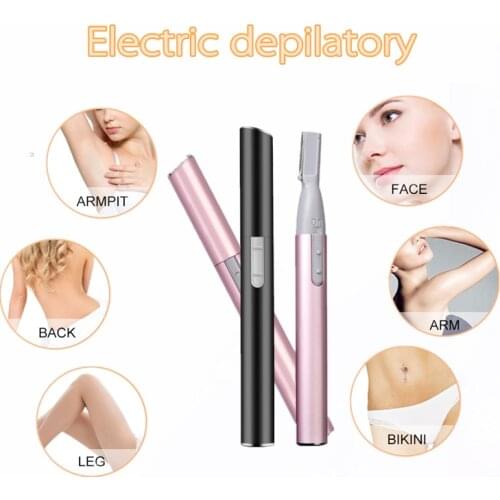 Electric Depilatory Hair Remover Trimmer Painless Mini Portable Facial Eyebrow Armpits Arm Legs BodyHair Remover New Design