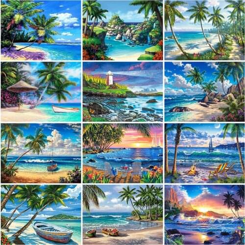 MomoArt 5D DIY Diamond Embroidery Tree Mosaic Sale Diamond Painting Landscape Cross Stitch Seaside Home Decorations