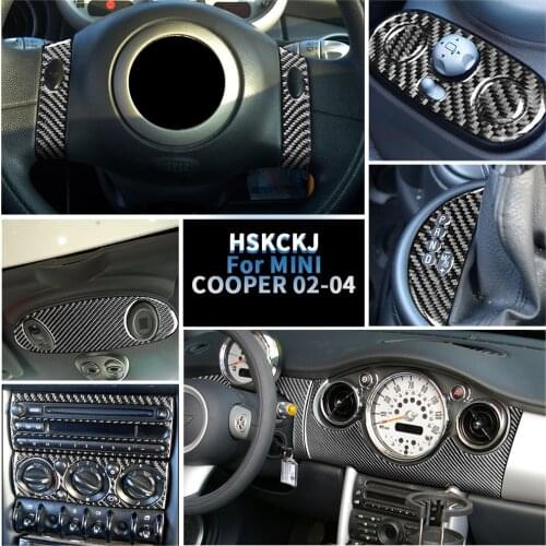 For MINI COOPER R50 R53 2002 2003 2004 Multiple Colors Carbon Fiber Stickers Whole Set Central Control Interior Car Accessories