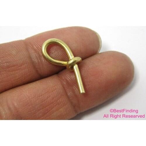 10pcs Brass knot 9x22mm pendant Raw brass wire knotting charm R186