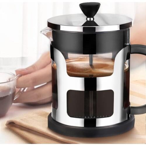 Stainless Steel French Press Coffee Pot Tea Maker Machine Moka With Strainer Filter Travel Borosilica Glass Cafetiere Kettle