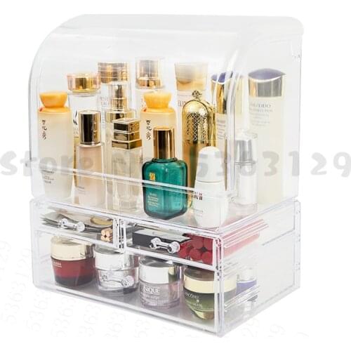 New Fashion Drawers Makeup Organizer With Lid Clear Jewelry Storage Box Large Storage Case Clear/Transparent Desk Organizer