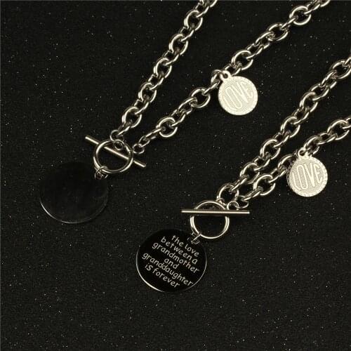 New arrival Jewelry with street hiphop titanium necklace clavicle chain LOVE letter stainless steel pendant female jewelry