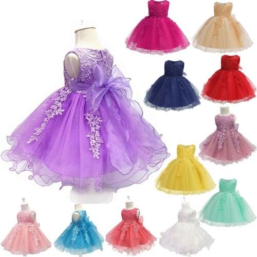 New Style Baby Girl Dress First Birthday Lace Dress For Girl Christening Big Bow Party Wedding Princess Dresses 3-24 Months