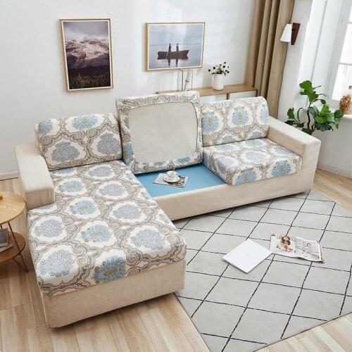 Floral Printed Sofa Cushion Cover Elastic Furniture Protector Sofa Seat Cushion Slipcover Spandex Couch Cover for Living Room