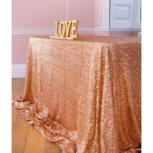 72x72in/90x132in Glitter Sequin RECTANGULAR Tablecloth - Rose Gold Sequin Table Cloth for Wedding Party Christmas Decoration