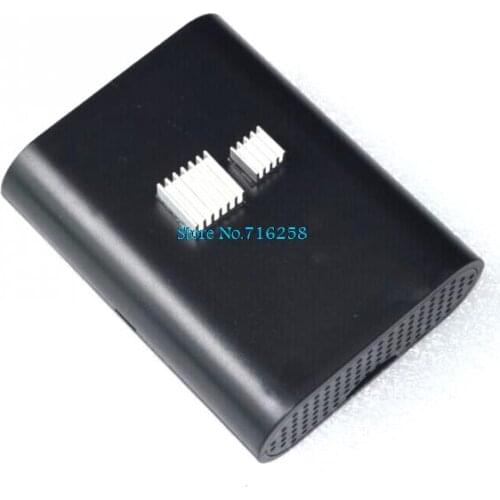 Raspberry Pi 3 Model B & 3B 3B+ Raspberry Pi 3 2 Black Case Cover Shell Enclosure Box ABS box+ 2pcs pure aluminum heat sink