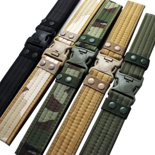 New Army Combat Belts Quick Release Plastic Buckle Tactical Belt Men Canvas Waistband Outdoor Hunting Camouflage Waist Strap
