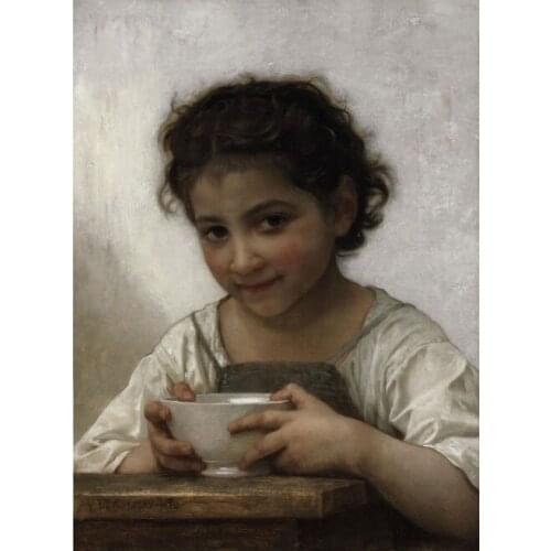 Handmade Oil painting reproduction Girl eating porridge by William Bouguereau