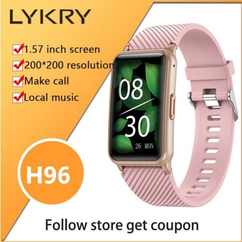 LYKRY H96 Smart Watch 1.57 inch Screen Bluetooth-compatible Call 128M Local Music Women Watch Blood Oxygen Watches PK H76 H86