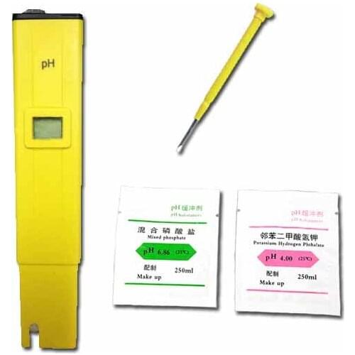 Accurate Digital PH Meter Tester with LCD Durable Pocket Tester Measure Range 0.0-14.0pH for Aquarium Pool Water Laboratory Soil