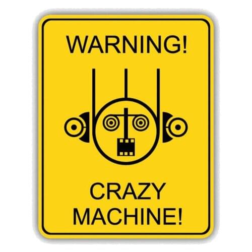 Interesting Car Sticker Accessories Crazy Machine Decal Vinyl Car Window Cover Scratches Waterproof PVC 11cm*9cm