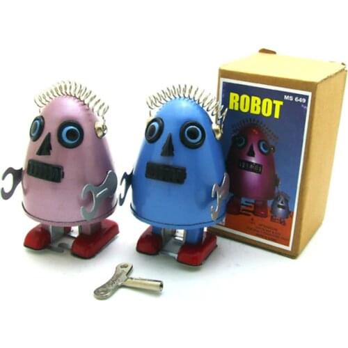 Vintage Clockwork Wind Up Robot toys Photography Children Kids Adult Robot Tin Toys Classic Toy Christmas Gift