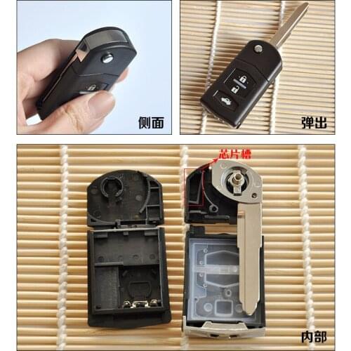 High Quality 3 Button Replacement Flip Folding Remote Key Case Shell For Mazda M3 M5 M6 Fob Key Cover 5PCS/lot