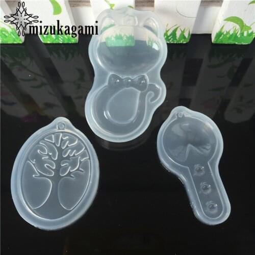 1pcs UV Resin Jewelry Liquid Silicone Mold Cat Life Tree Resin Charms Pendant Molds For DIY Intersperse Decorate Making Jewelry