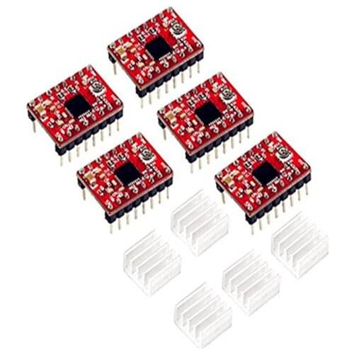 10Pcs Reprap Stepper Driver A4988 Stepper Motor Driver Module + Heat Sink