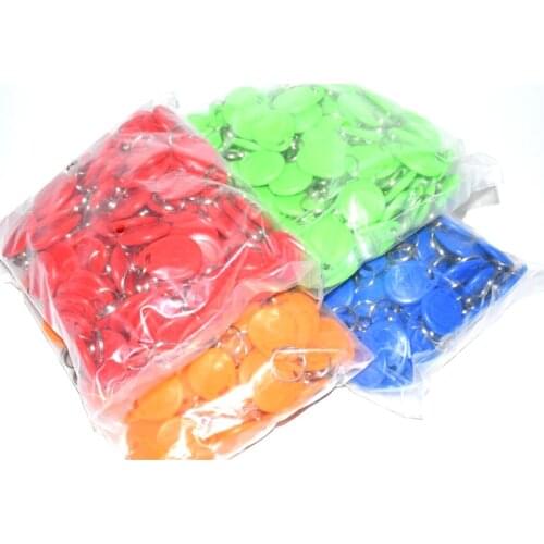 100pcs per bag EM4100 125Khz RFID Proximity ID Card Token Tag Key Ring for RFID keypad fingerprint readder