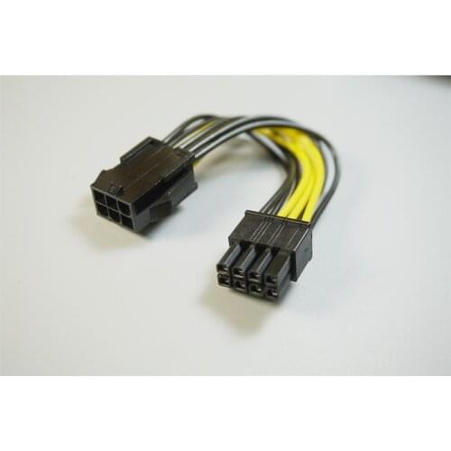 2 PCS GPU PCI Express PCI-E 6 pin to 8 Pin PCI-E Video Card Graphic Card GPU Power Adapter Cable PC 10 CM