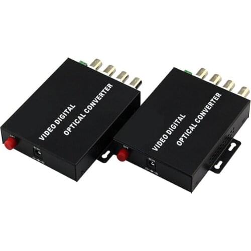 4 Channel Video Optical Converter Fiber Optic Video Optical Transmitter Receiver 4CH +RS485 Data AHD/CVI/TVI/CVBS Coaxial Fiber