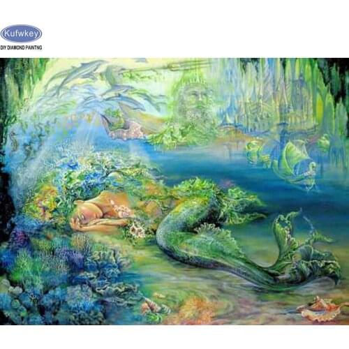 DIY Diamond Embroidery,5D Diamond painting,Diamond mosaic,cross stitch kit,Sleeping Mermaid pattern,needlework,Crafts,home decor