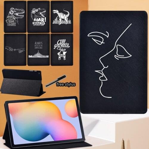 Tablet Case for Samsung Galaxy Tab S6 Lite10.4 Inch 2020 P615 SM-P610 SM-P615 PU Leather Stand Cover + Free Stylus