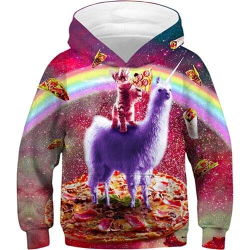 Spring Autumn Children Unicorn Hoodies Animal Cat Dinosaur Sheep Pug Sloth Boys Girls Sweatshirts Kids Baby Pullover Clothes