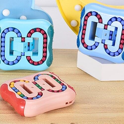 Dropshipping 2021 Popular Rotating Magic Bean Fingertip Toy Sensory Hand-eye Coordination Educational Puzzle Cube Decompression