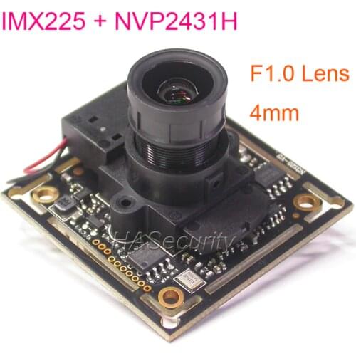 F1.0 Lens AHD-M (720P) / CVBS 1/3" Exmor IMX225 CMOS + NVP2431 CCTV camera PCB board module +OSD cable +IRC